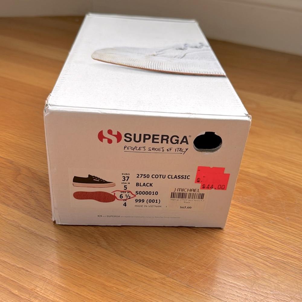 New in box! Superga black canvas sneakers 6.5